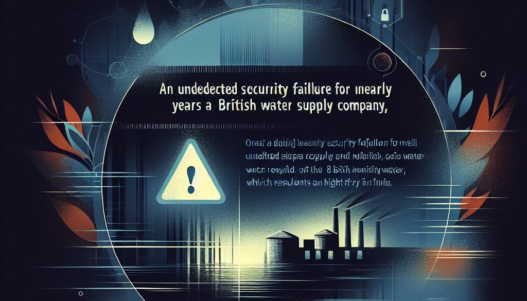 Fast zwei Jahre unentdeckt: Britischer Wasserversorger zahlte Millionen-Bußgeld für Sicherheitsversagen