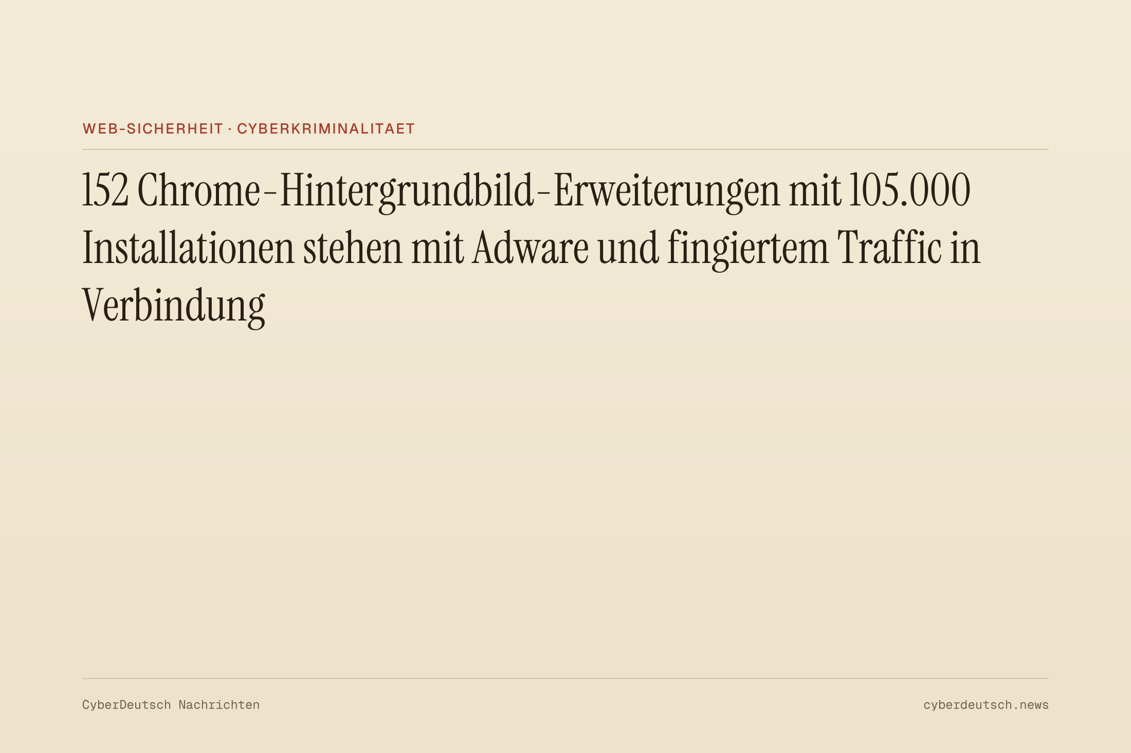 152 Chrome-Hintergrundbild-Erweiterungen mit 105.000 Installationen stehen mit Adware und fingiertem Traffic in Verbindung