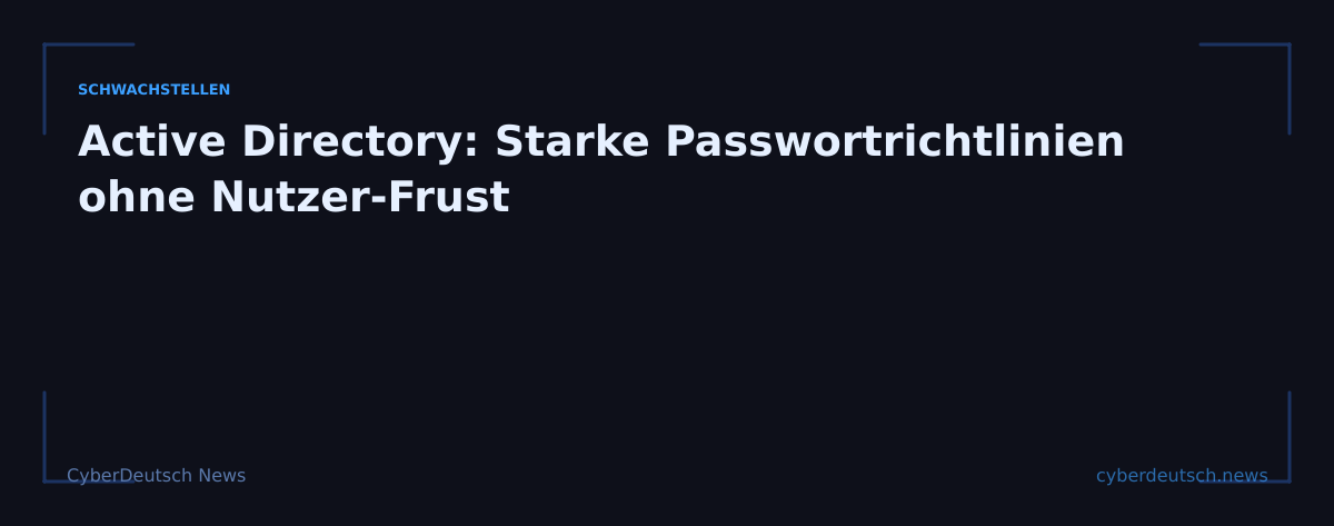 Active Directory: Starke Passwortrichtlinien ohne Nutzer-Frust