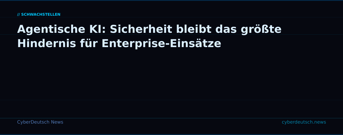 Agentische KI: Sicherheit bleibt das größte Hindernis für Enterprise-Einsätze
