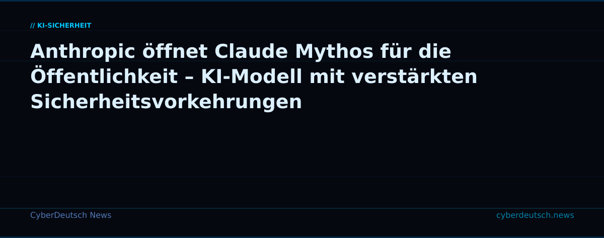 Anthropic öffnet Claude Mythos für die Öffentlichkeit – KI-Modell mit verstärkten Sicherheitsvorkehrungen