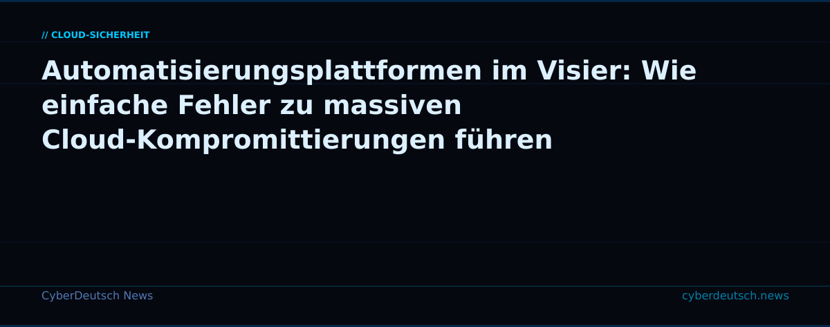 Automatisierungsplattformen im Visier: Wie einfache Fehler zu massiven Cloud-Kompromittierungen führen