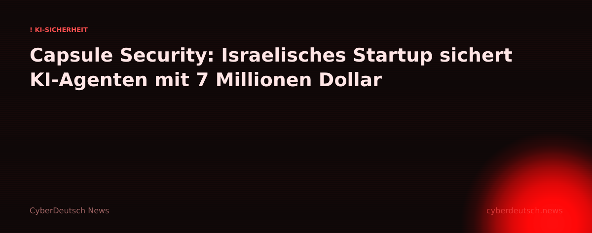 Capsule Security: Israelisches Startup sichert KI-Agenten mit 7 Millionen Dollar