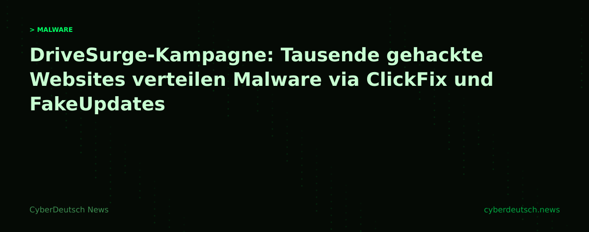 DriveSurge-Kampagne: Tausende gehackte Websites verteilen Malware via ClickFix und FakeUpdates