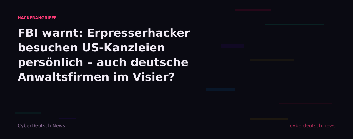 FBI warnt: Erpresserhacker besuchen US-Kanzleien persönlich – auch deutsche Anwaltsfirmen im Visier?