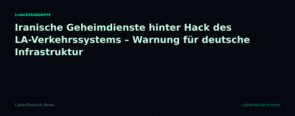 Iranische Geheimdienste hinter Hack des LA-Verkehrssystems – Warnung für deutsche Infrastruktur