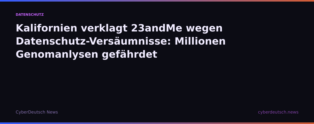 Kalifornien verklagt 23andMe wegen Datenschutz-Versäumnisse: Millionen Genomanlysen gefährdet
