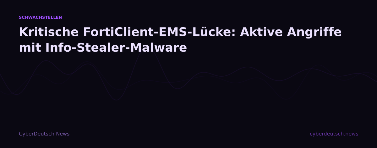 Kritische FortiClient-EMS-Lücke: Aktive Angriffe mit Info-Stealer-Malware