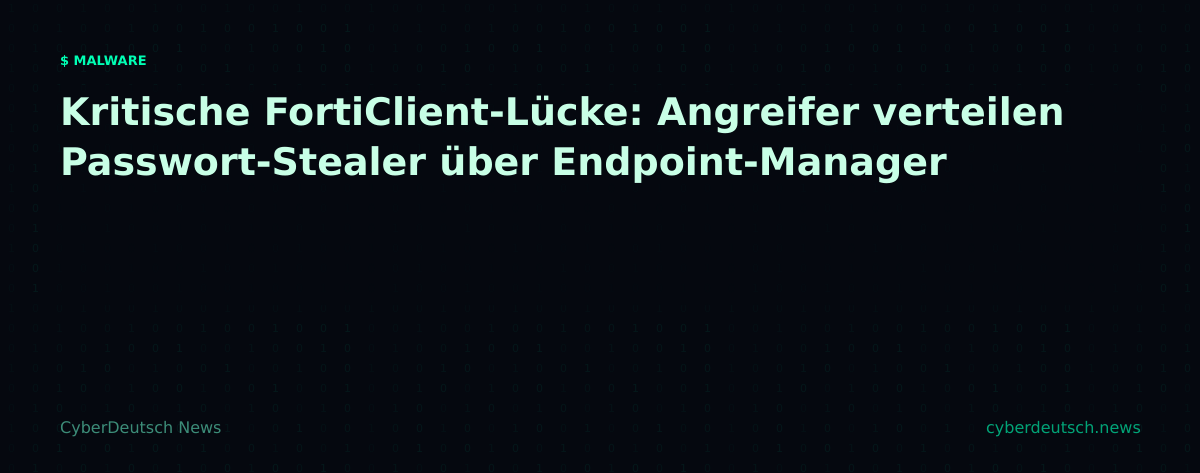 Kritische FortiClient-Lücke: Angreifer verteilen Passwort-Stealer über Endpoint-Manager