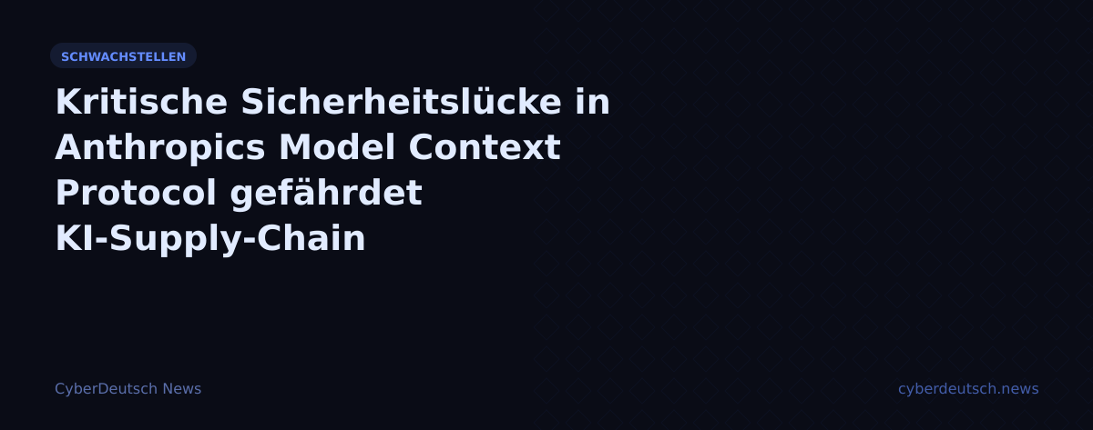 Kritische Sicherheitslücke in Anthropics Model Context Protocol gefährdet KI-Supply-Chain