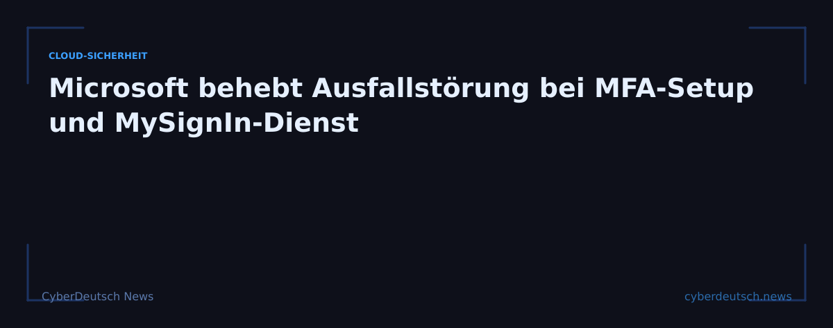 Microsoft behebt Ausfallstörung bei MFA-Setup und MySignIn-Dienst