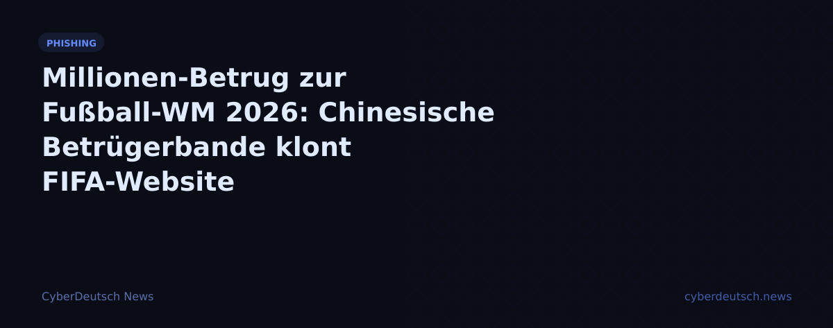 Millionen-Betrug zur Fußball-WM 2026: Chinesische Betrügerbande klont FIFA-Website