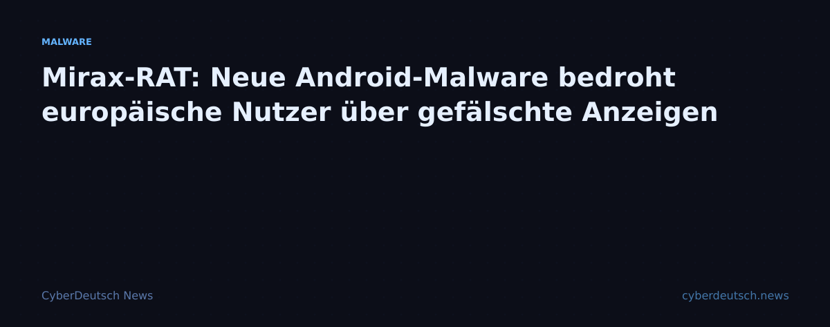Mirax-RAT: Neue Android-Malware bedroht europäische Nutzer über gefälschte Anzeigen