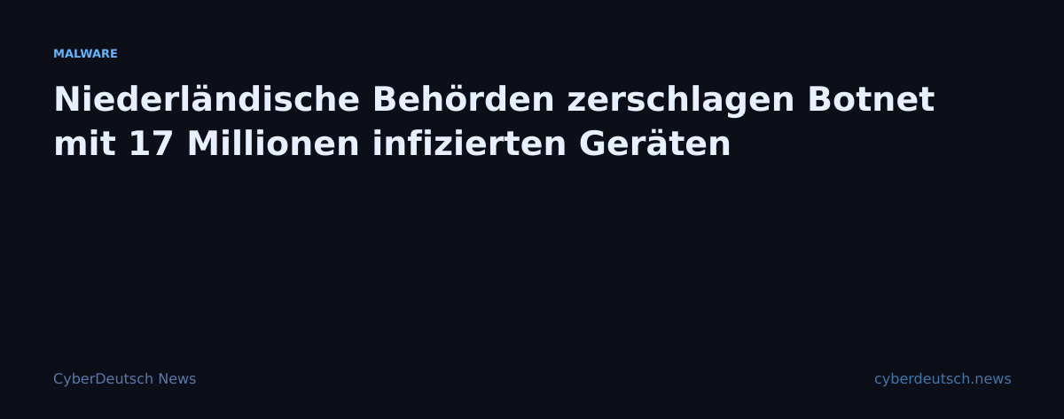 Niederländische Behörden zerschlagen Botnet mit 17 Millionen infizierten Geräten