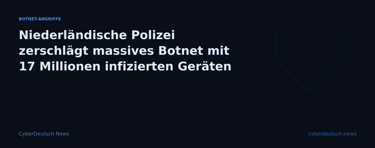 Niederländische Polizei zerschlägt massives Botnet mit 17 Millionen infizierten Geräten
