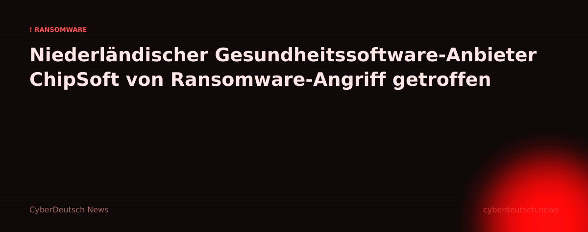 Niederländischer Gesundheitssoftware-Anbieter ChipSoft von Ransomware-Angriff getroffen