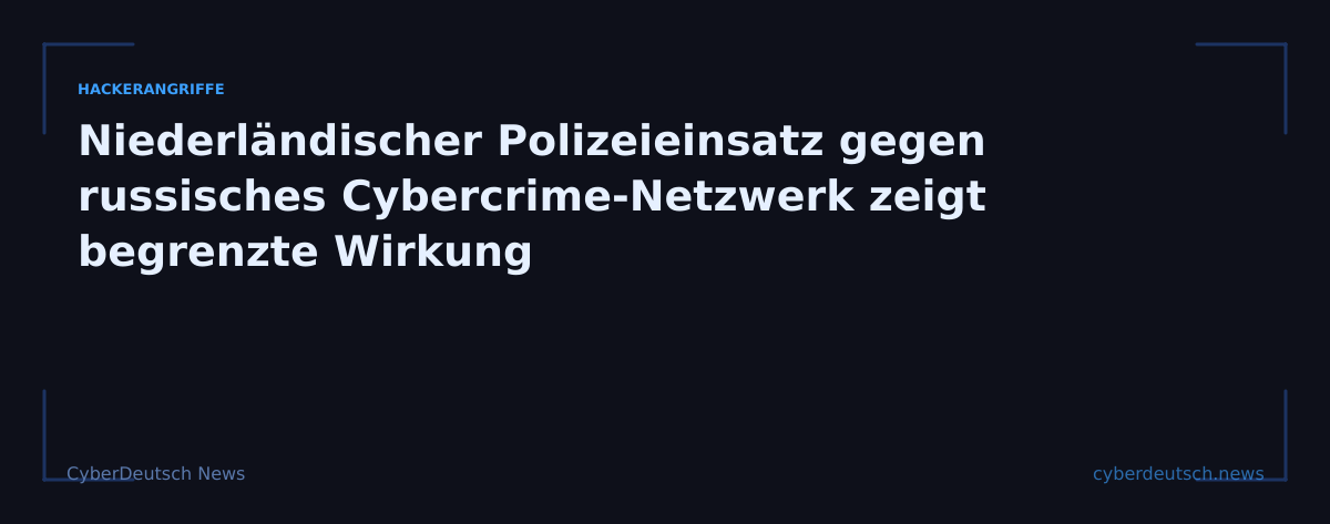 Niederländischer Polizeieinsatz gegen russisches Cybercrime-Netzwerk zeigt begrenzte Wirkung