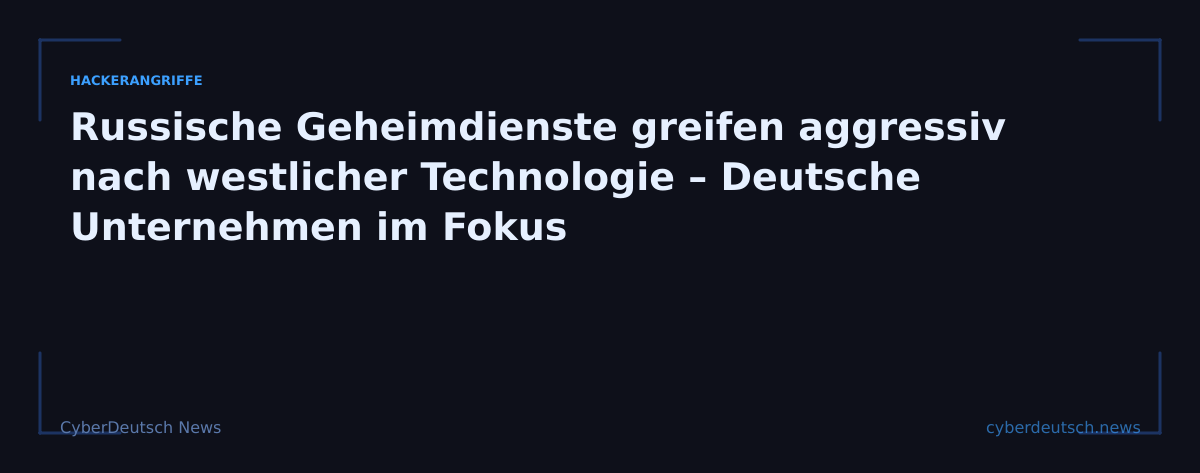 Russische Geheimdienste greifen aggressiv nach westlicher Technologie – Deutsche Unternehmen im Fokus