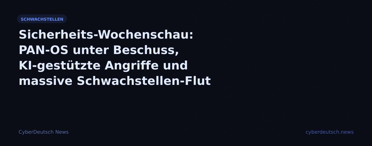 Sicherheits-Wochenschau: PAN-OS unter Beschuss, KI-gestützte Angriffe und massive Schwachstellen-Flut
