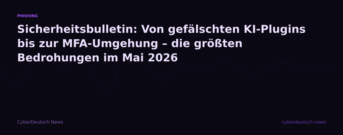 Sicherheitsbulletin: Von gefälschten KI-Plugins bis zur MFA-Umgehung – die größten Bedrohungen im Mai 2026