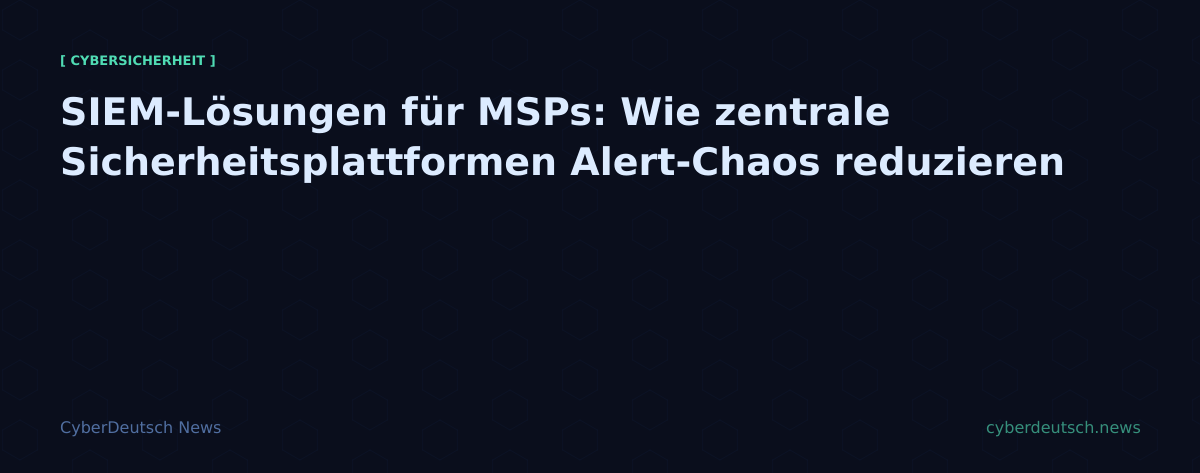 SIEM-Lösungen für MSPs: Wie zentrale Sicherheitsplattformen Alert-Chaos reduzieren