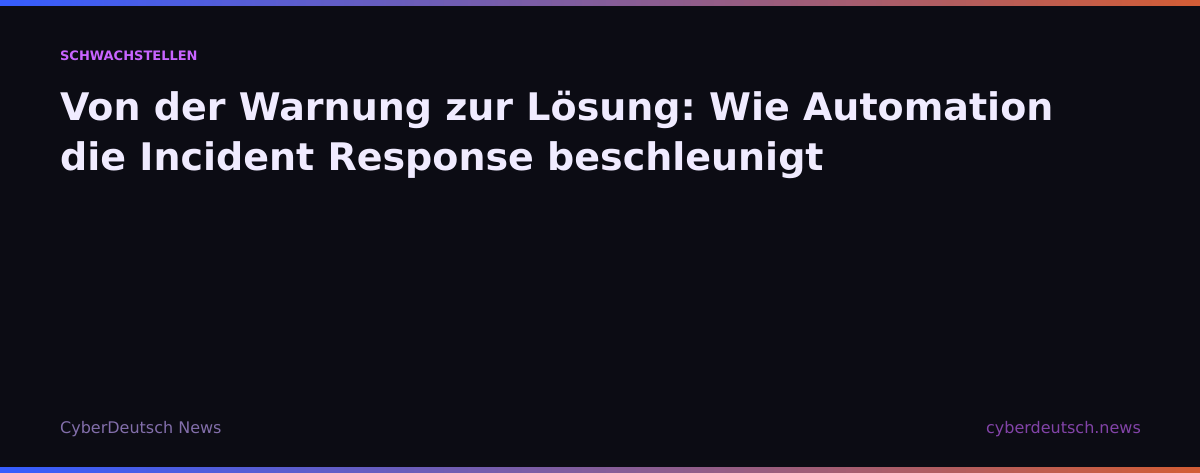 Von der Warnung zur Lösung: Wie Automation die Incident Response beschleunigt