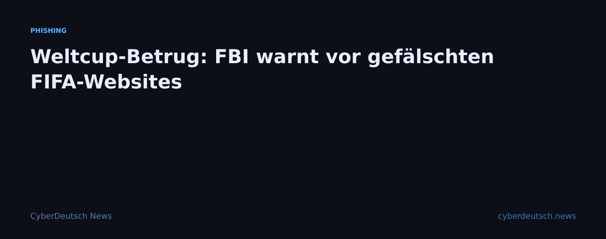 Weltcup-Betrug: FBI warnt vor gefälschten FIFA-Websites
