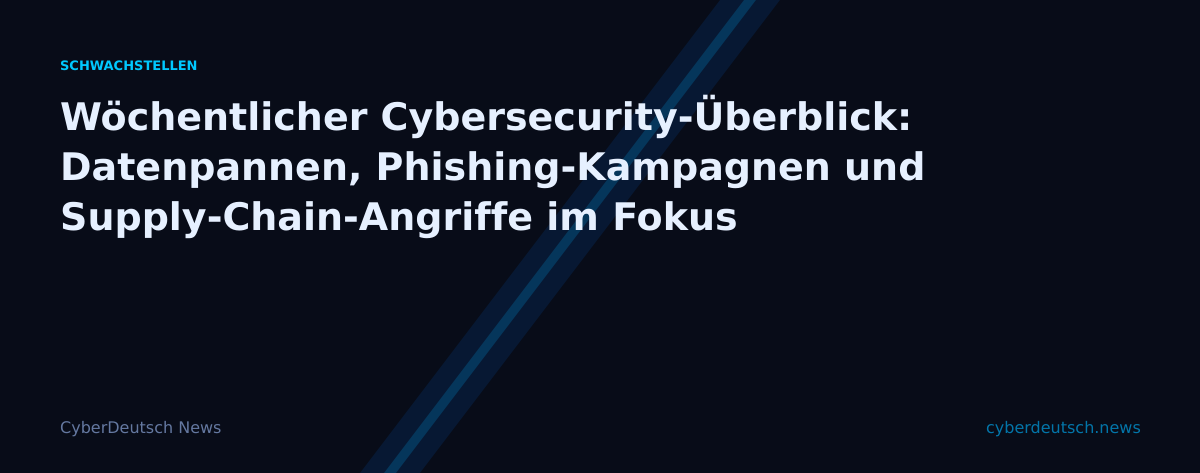 Wöchentlicher Cybersecurity-Überblick: Datenpannen, Phishing-Kampagnen und Supply-Chain-Angriffe im Fokus